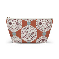 Lace Hexagon Accessory Pouch w T-bottom in Orange